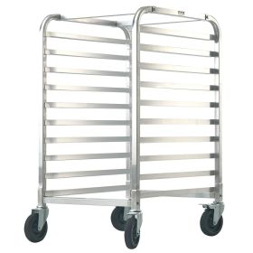 Bun Pan Rack, 10-Tier Commercial Bakery Racks with Brake Wheels, Aluminum Racking Trolley Storage for Half & Full Sheet, Speed Rack For Kitchen H