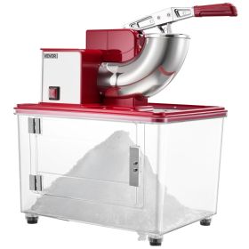 Commercial Ice Crusher 661LBS/H, 350W Electric Snow Cone Machine with 4 Blades, 2000RPM Stainless Steel Shaved Ice Machine with 11 Gal Crushed-Ic
