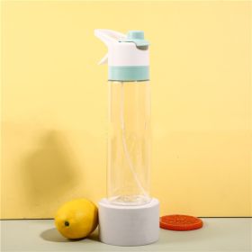 Spray Water Bottle For Girls Outdoor Sport Fitness Water Cup Large Capacity Spray Bottle Drinkware Travel Bottles Kitchen Gadgets (Option: TRITAN blue)