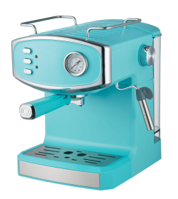 W1002P414509  Italian espresso machine with semi-automatic coffee brewing, pressure gauge, milk frother, steam bar, 1350W 51mm grinder (W1002P414509: W1002P414509)