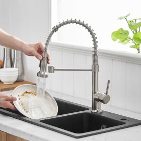 Commercial Kitchen Faucet with Pull Down Sprayer, Single Handle Single Lever Kitchen Sink Faucet (Color: as Pic)